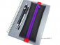 Mobile Preview: Stiftemäppchen rot violett lila, Kunstleder schwarz, für Bullet Journal Kalender, handmade by BuntMixxDesign